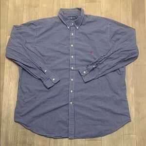 Mens Polo Ralph Lauren Gingham Button Up‎ Casual Long Sleeve Top Shirt